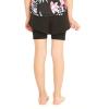 imageMatchable Mother or Daguhter Hawaiian Activewear Set in Lotus and Orchid BlackGirl Tennis Shorts in Solid Black