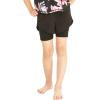 imageMatchable Mother or Daguhter Hawaiian Activewear Set in Lotus and Orchid BlackGirl Tennis Shorts in Solid Black