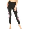 imageMatchable Mother or Daguhter Hawaiian Activewear Set in Lotus and Orchid BlackWomen Legging in Side Lotus and Orchid Black