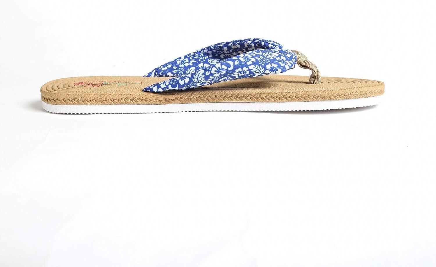 imageHawaii Hangover Unisex Flip Flop with Fabric in Classic HibiscusMen  Hibiscus Blue