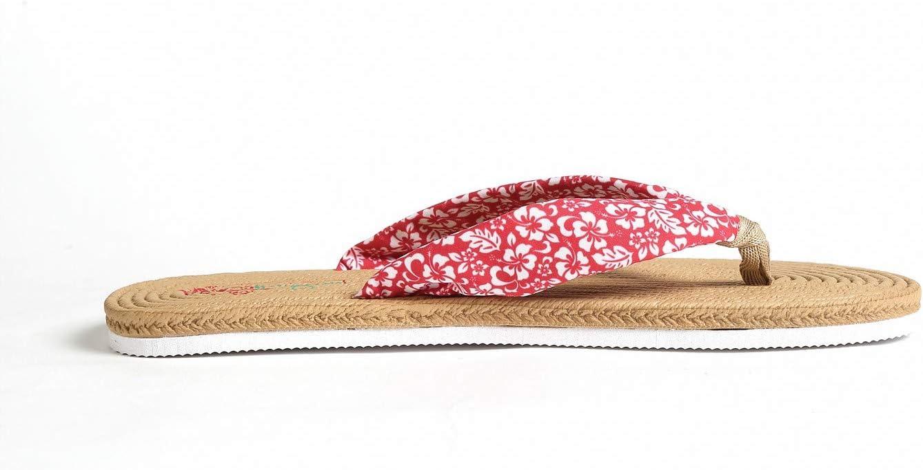 imageHawaii Hangover Unisex Flip Flop with Fabric in Classic HibiscusMen  Hibiscus Red