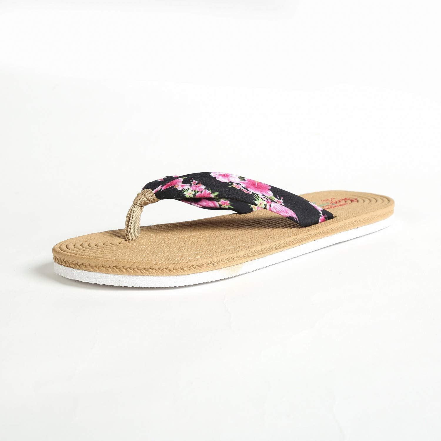 imageHawaii Hangover Unisex Flip Flop with Fabric in Hibiscus VineWomen  Hibiscus Vine Black