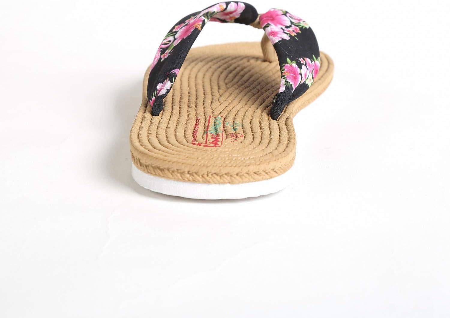 imageHawaii Hangover Unisex Flip Flop with Fabric in Hibiscus VineWomen  Hibiscus Vine Black