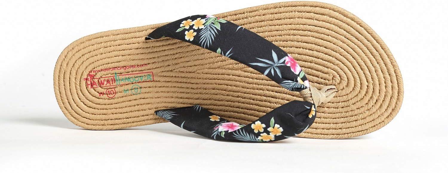 imageHawaii Hangover Unisex Flip Flop with Fabric in HibiscusMen  Hibiscus Black