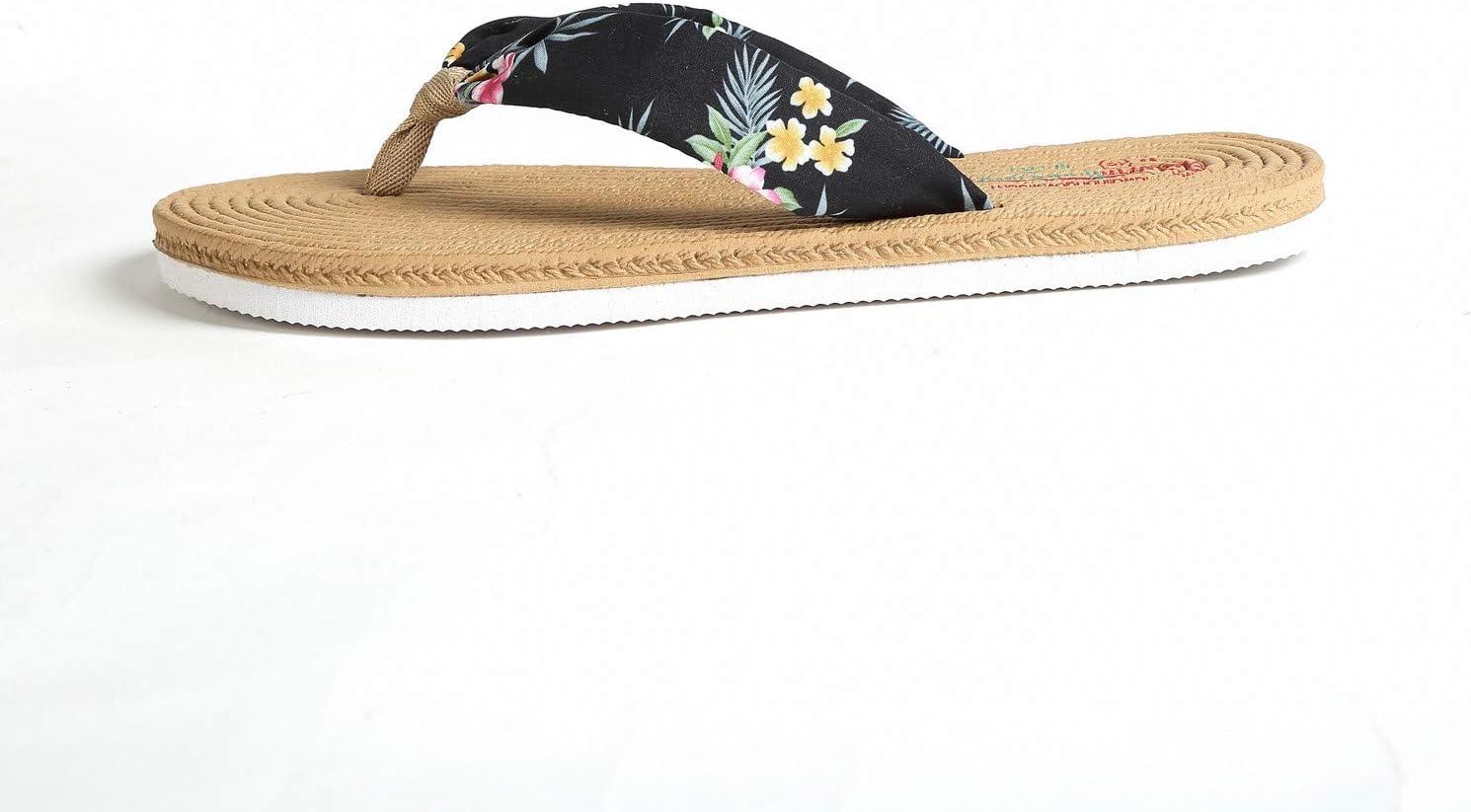 imageHawaii Hangover Unisex Flip Flop with Fabric in HibiscusMen  Hibiscus Black