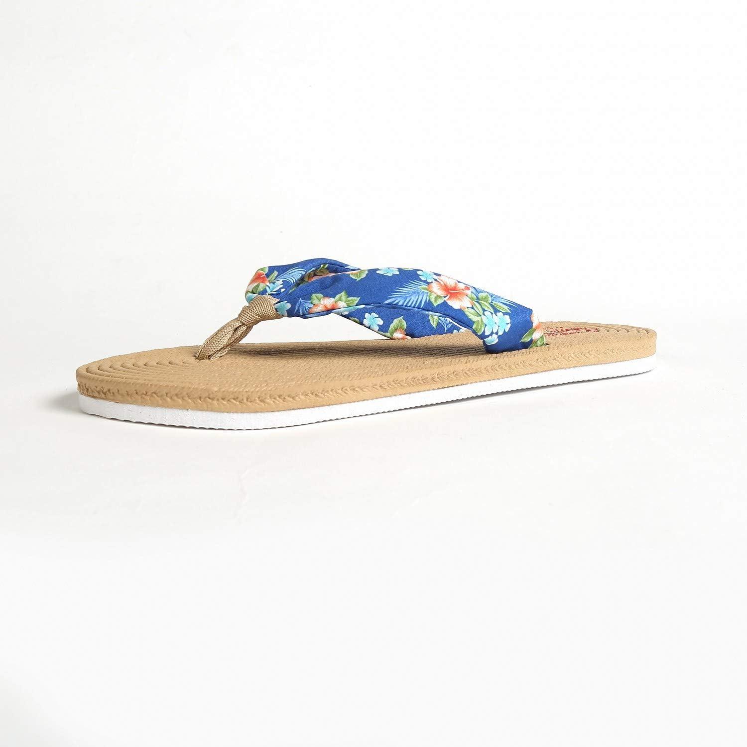 imageHawaii Hangover Unisex Flip Flop with Fabric in HibiscusMen  Hibiscus Blue