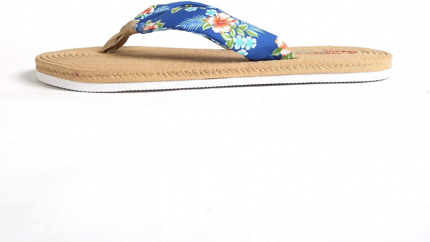 imageHawaii Hangover Unisex Flip Flop with Fabric in HibiscusMen  Hibiscus Blue