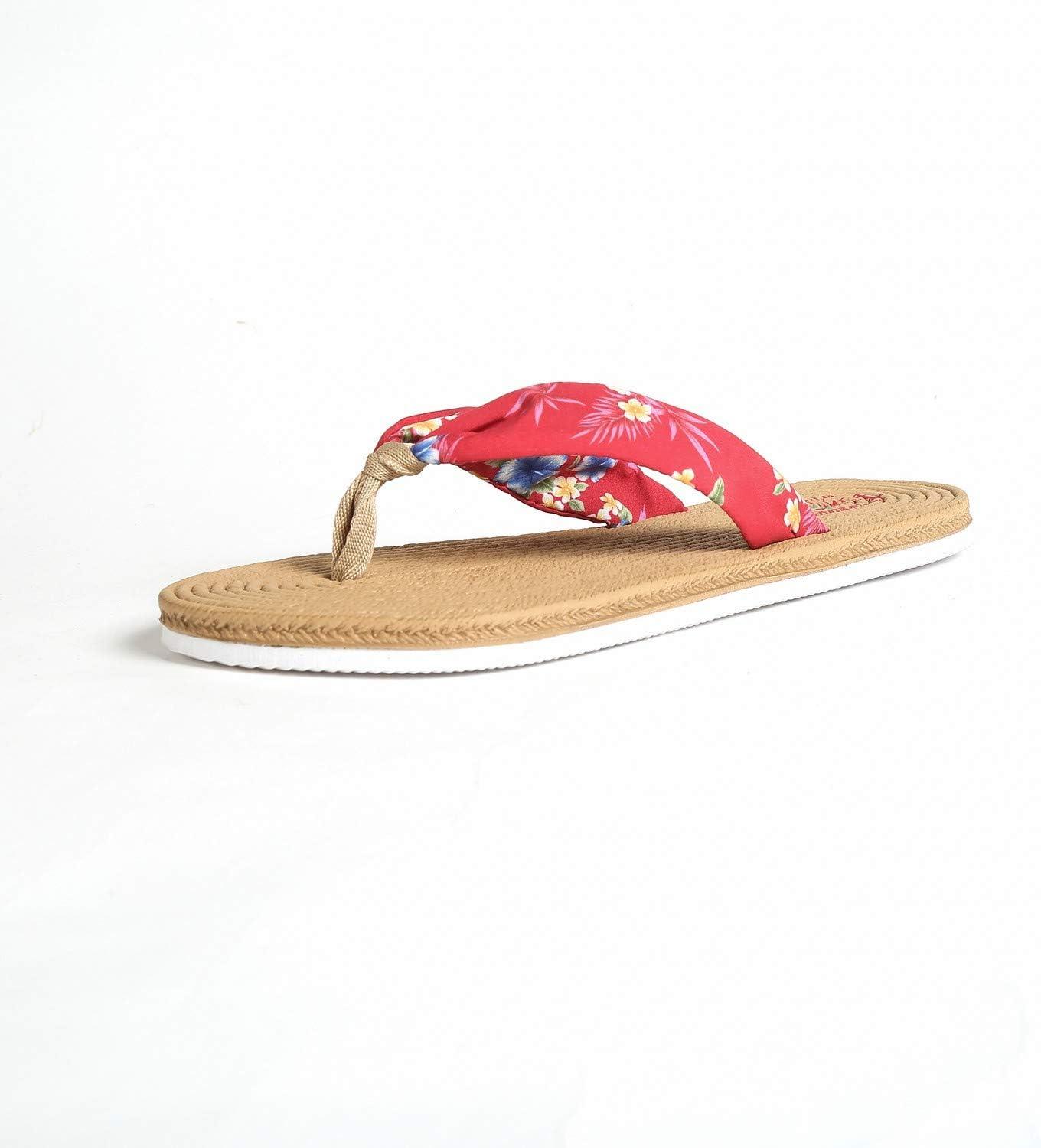 imageHawaii Hangover Unisex Flip Flop with Fabric in HibiscusMen  Hibiscus Red