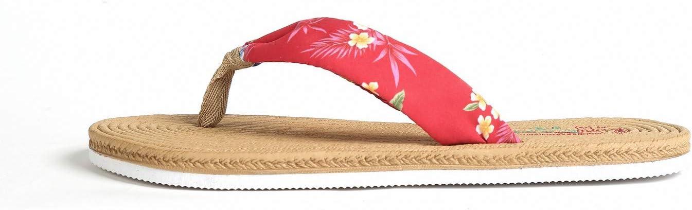 imageHawaii Hangover Unisex Flip Flop with Fabric in HibiscusMen  Hibiscus Red