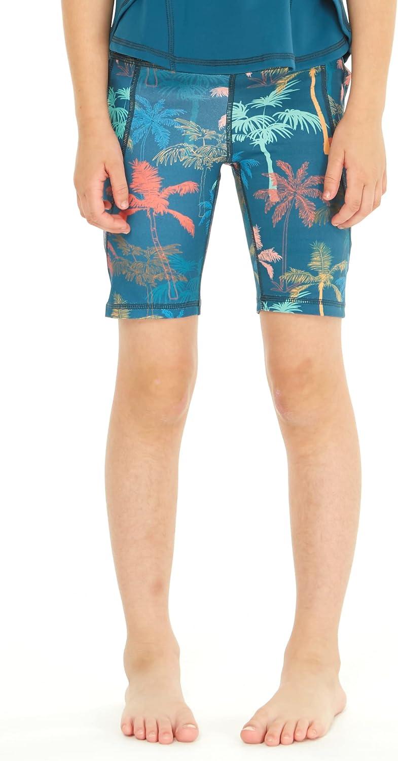 imageMatchable Mother or Daguhter Hawaiian Activewear Set in Crayon Palms GreenGirl Bike Shorts in Crayon Palms Green