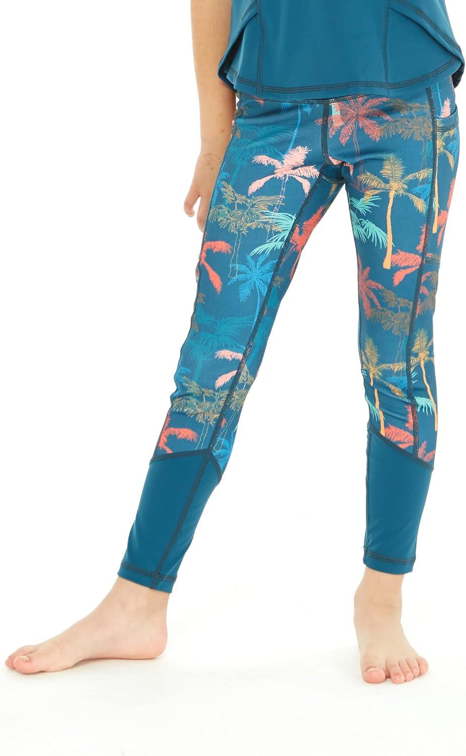 imageMatchable Mother or Daguhter Hawaiian Activewear Set in Crayon Palms GreenGirl Legging in Crayon Palms Green