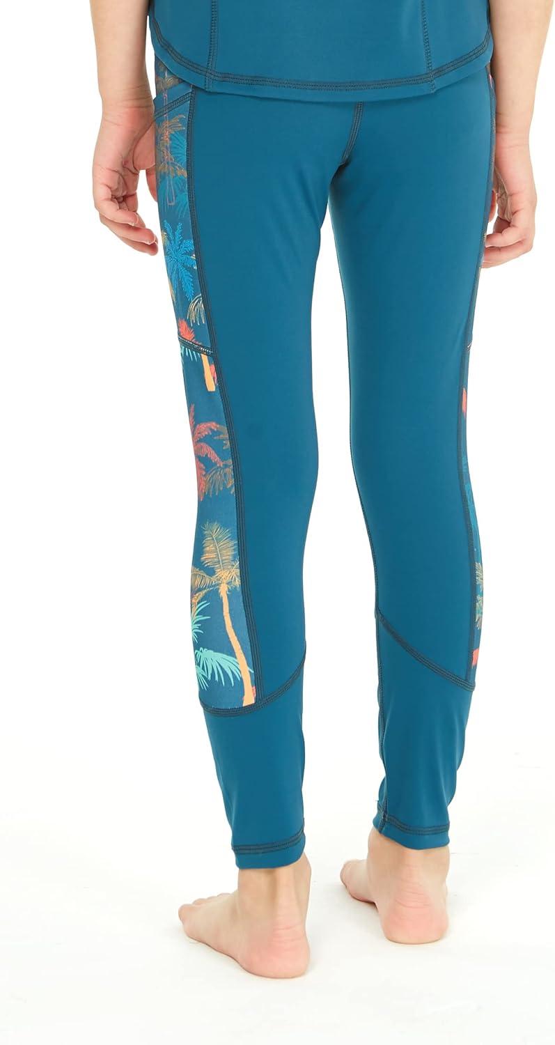 imageMatchable Mother or Daguhter Hawaiian Activewear Set in Crayon Palms GreenGirl Legging in Side Crayon Palms Green