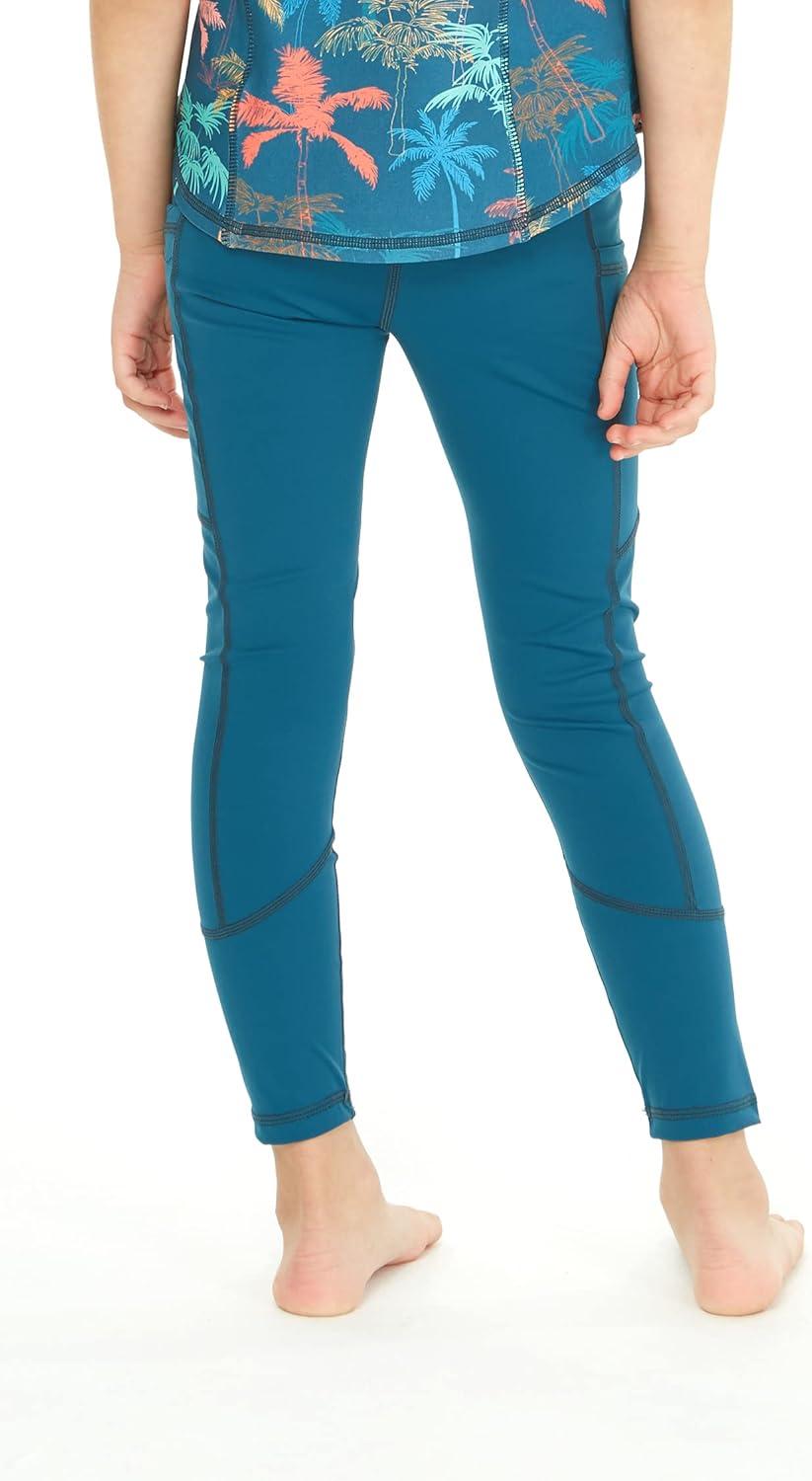 imageMatchable Mother or Daguhter Hawaiian Activewear Set in Crayon Palms GreenGirl Legging in Solid Green