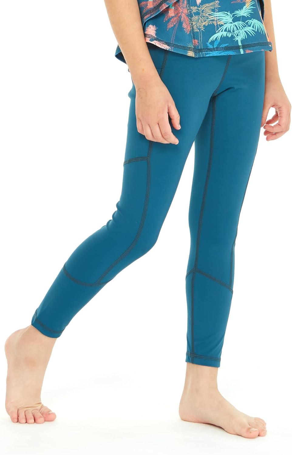 imageMatchable Mother or Daguhter Hawaiian Activewear Set in Crayon Palms GreenGirl Legging in Solid Green