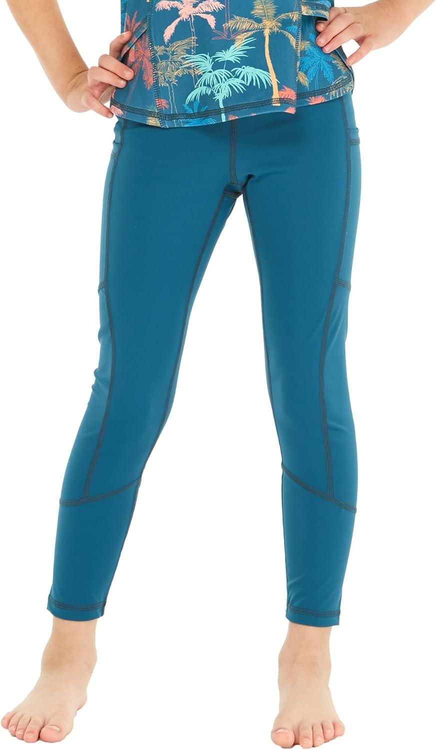 imageMatchable Mother or Daguhter Hawaiian Activewear Set in Crayon Palms GreenGirl Legging in Solid Green