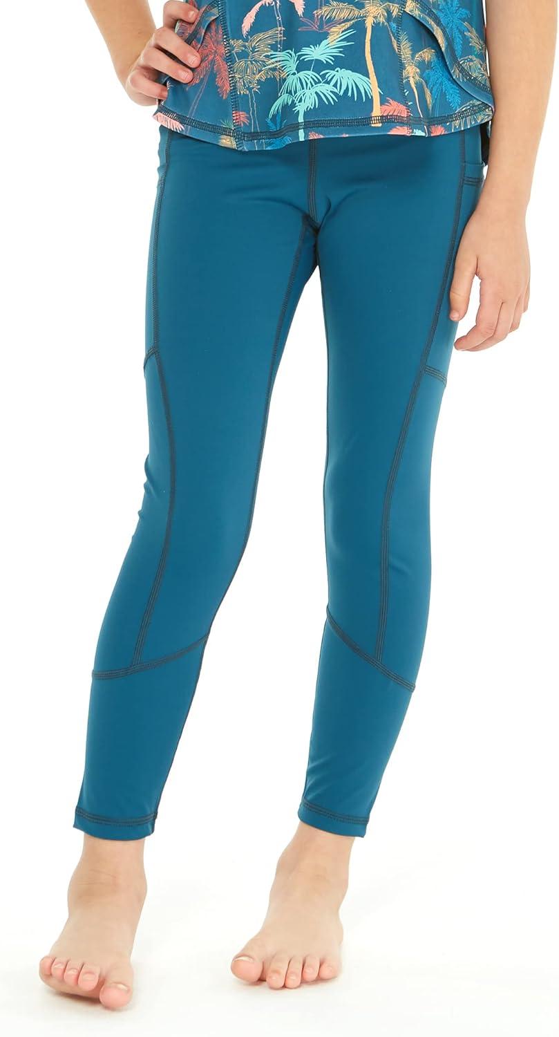 imageMatchable Mother or Daguhter Hawaiian Activewear Set in Crayon Palms GreenGirl Legging in Solid Green