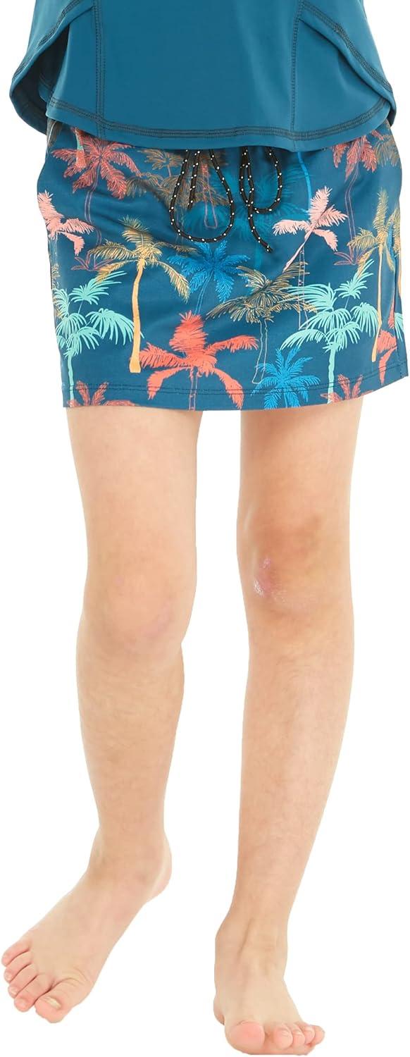 imageMatchable Mother or Daguhter Hawaiian Activewear Set in Crayon Palms GreenGirl Skorts in Crayon Palms Green