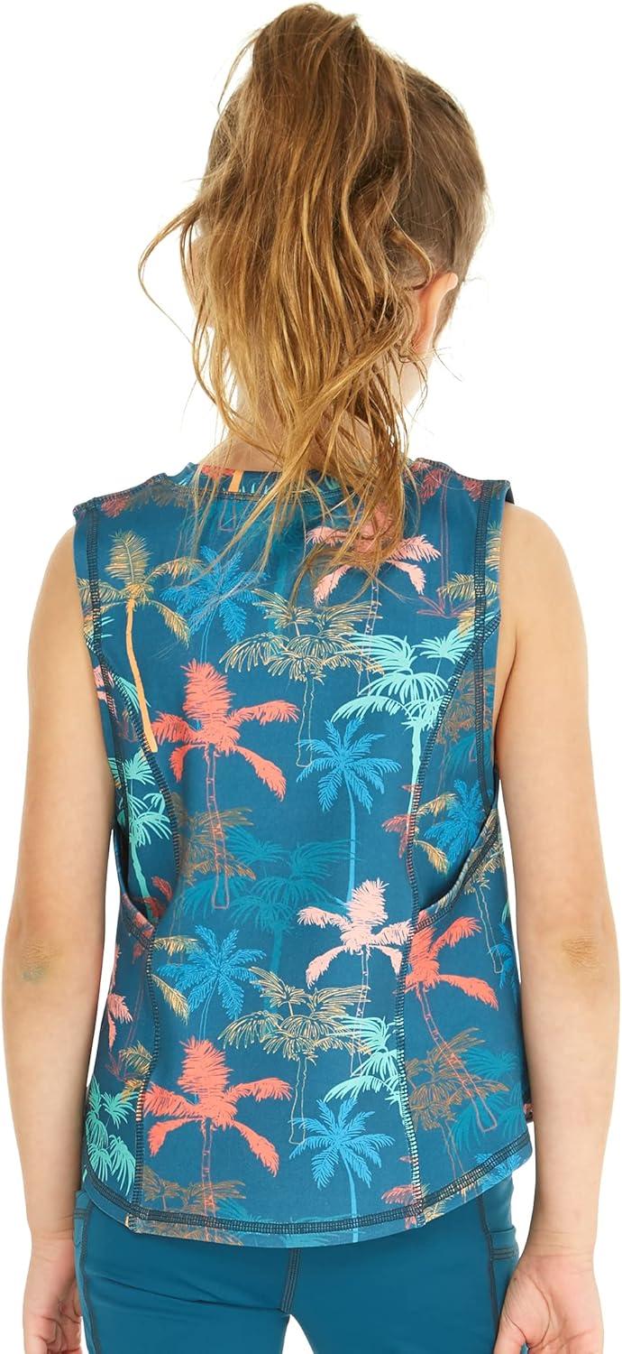 imageMatchable Mother or Daguhter Hawaiian Activewear Set in Crayon Palms GreenGirl Tank Top in Crayon Palms Green