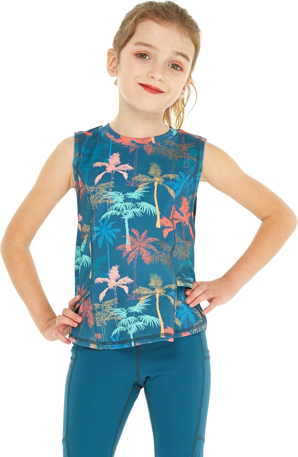 imageMatchable Mother or Daguhter Hawaiian Activewear Set in Crayon Palms GreenGirl Tank Top in Crayon Palms Green