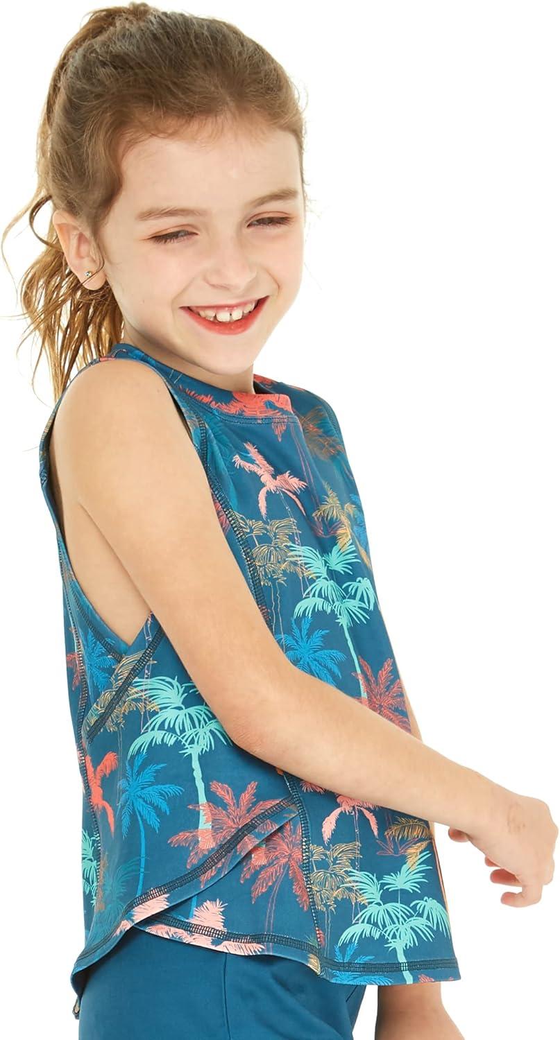 imageMatchable Mother or Daguhter Hawaiian Activewear Set in Crayon Palms GreenGirl Tank Top in Crayon Palms Green