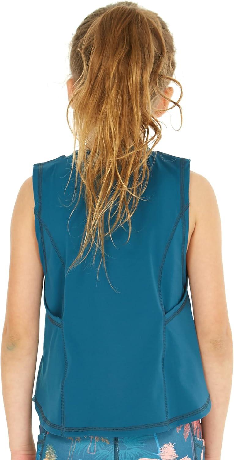 imageMatchable Mother or Daguhter Hawaiian Activewear Set in Crayon Palms GreenGirl Tank Top in Solid Green