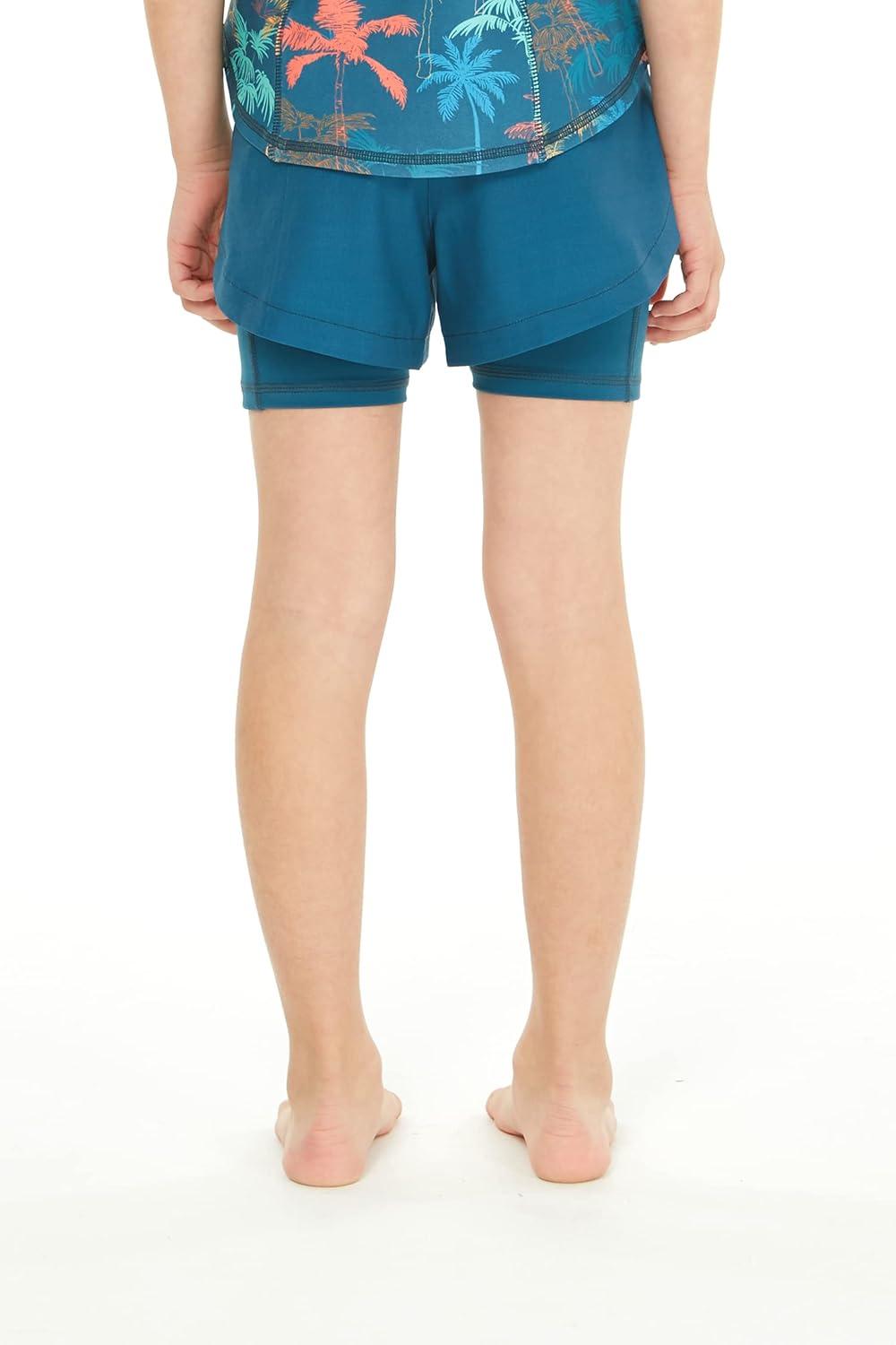 imageMatchable Mother or Daguhter Hawaiian Activewear Set in Crayon Palms GreenGirl Tennis Shorts in Solid Green