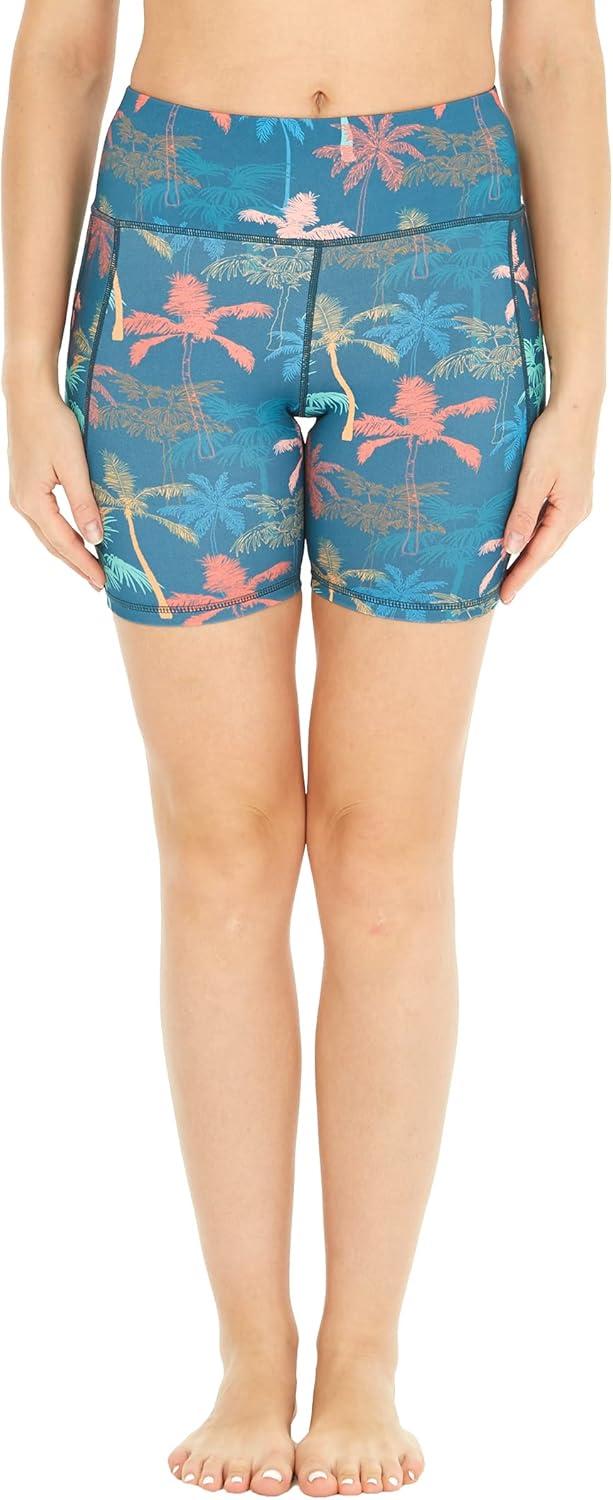 imageMatchable Mother or Daguhter Hawaiian Activewear Set in Crayon Palms GreenWomen Bike Shorts in Crayon Palms Green