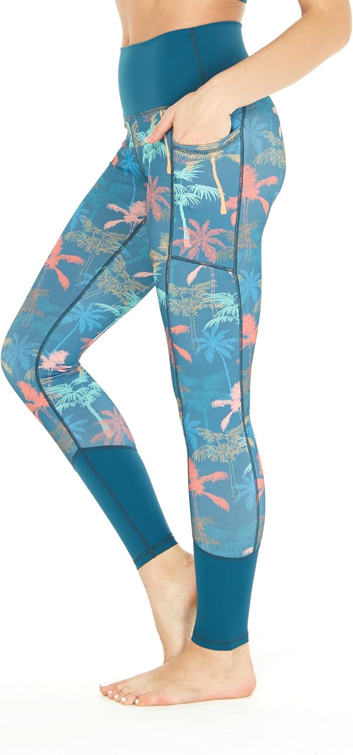 imageMatchable Mother or Daguhter Hawaiian Activewear Set in Crayon Palms GreenWomen Legging in Crayon Palms Green