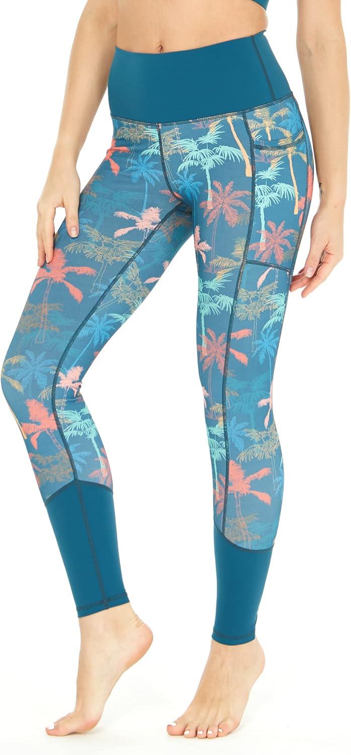 imageMatchable Mother or Daguhter Hawaiian Activewear Set in Crayon Palms GreenWomen Legging in Crayon Palms Green