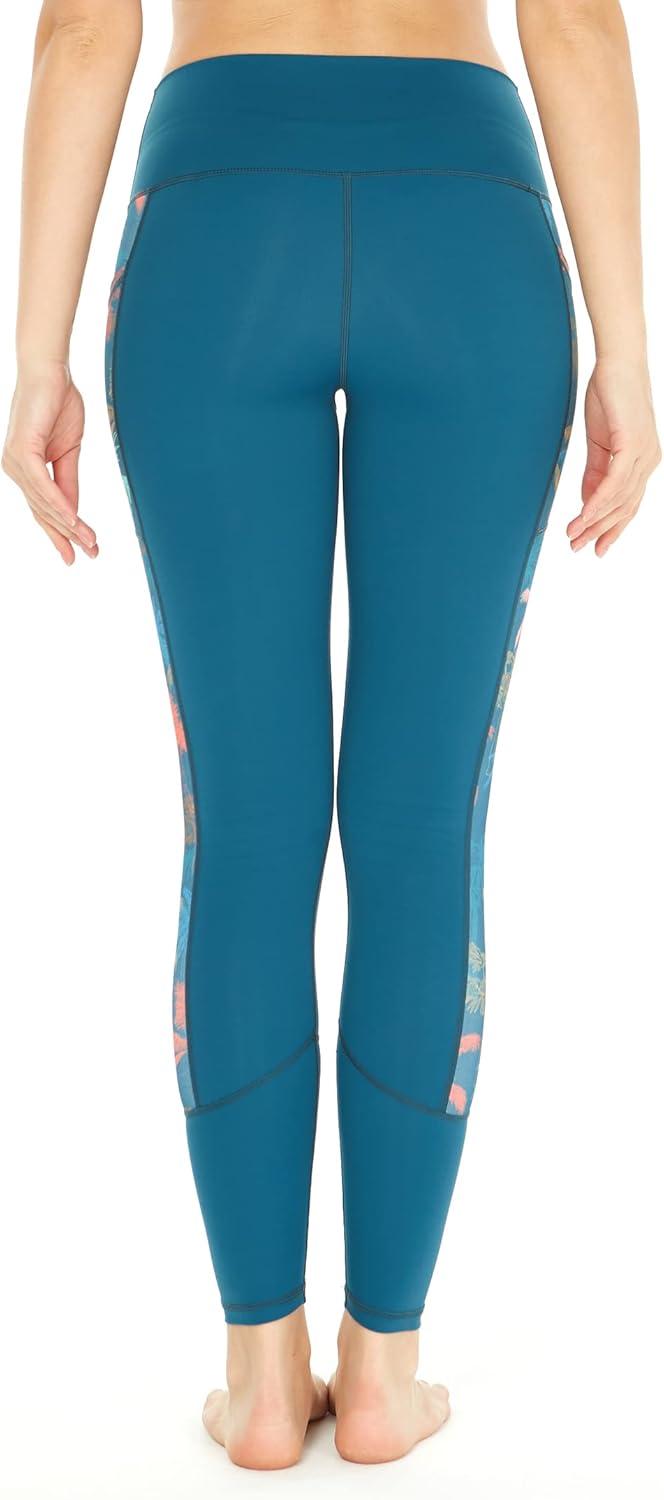 imageMatchable Mother or Daguhter Hawaiian Activewear Set in Crayon Palms GreenWomen Legging in Side Crayon Palms Green