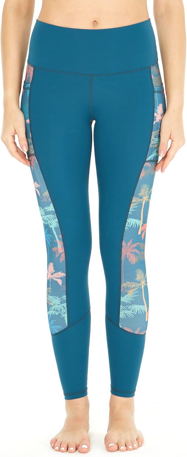 imageMatchable Mother or Daguhter Hawaiian Activewear Set in Crayon Palms GreenWomen Legging in Side Crayon Palms Green