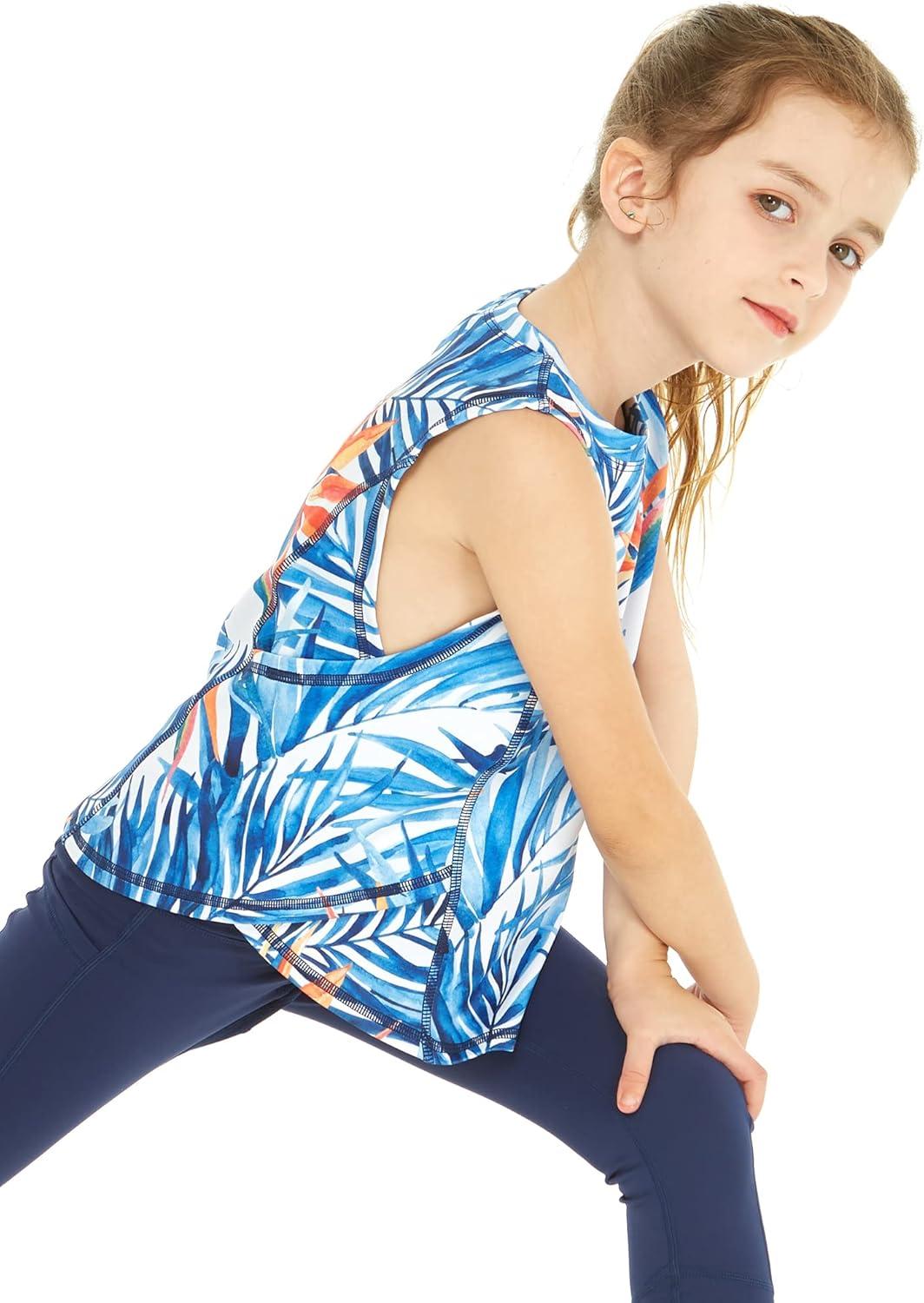 imageMatchable Mother or Daguhter Hawaiian Activewear Set in Firebird Blue WhiteGirl Tank Top in Firebird Blue White