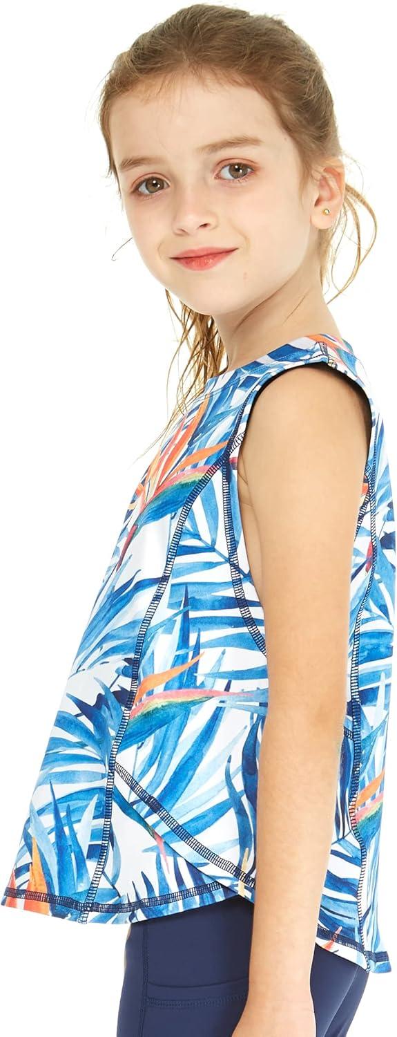 imageMatchable Mother or Daguhter Hawaiian Activewear Set in Firebird Blue WhiteGirl Tank Top in Firebird Blue White