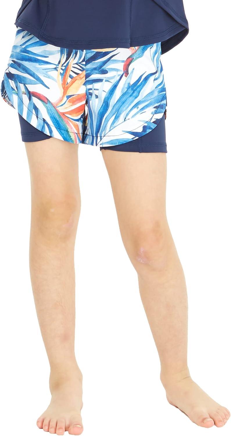 imageMatchable Mother or Daguhter Hawaiian Activewear Set in Firebird Blue WhiteGirl Tennis Shorts in Firebird Blue White