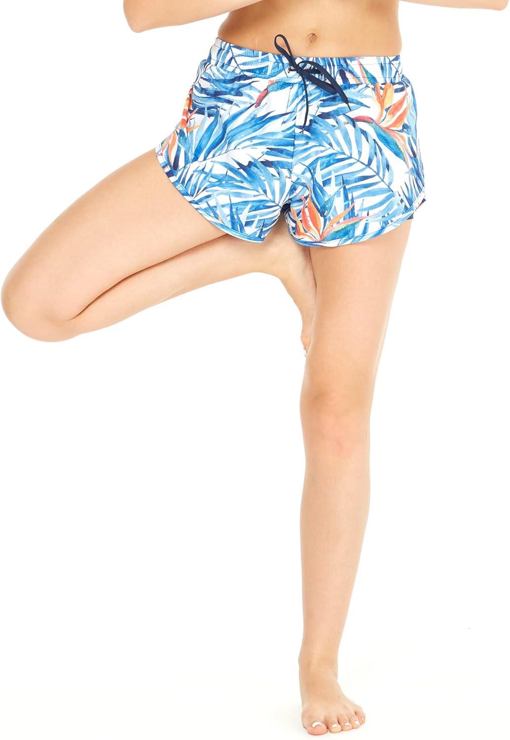imageMatchable Mother or Daguhter Hawaiian Activewear Set in Firebird Blue WhiteWomen Shorts in Firebird Blue White