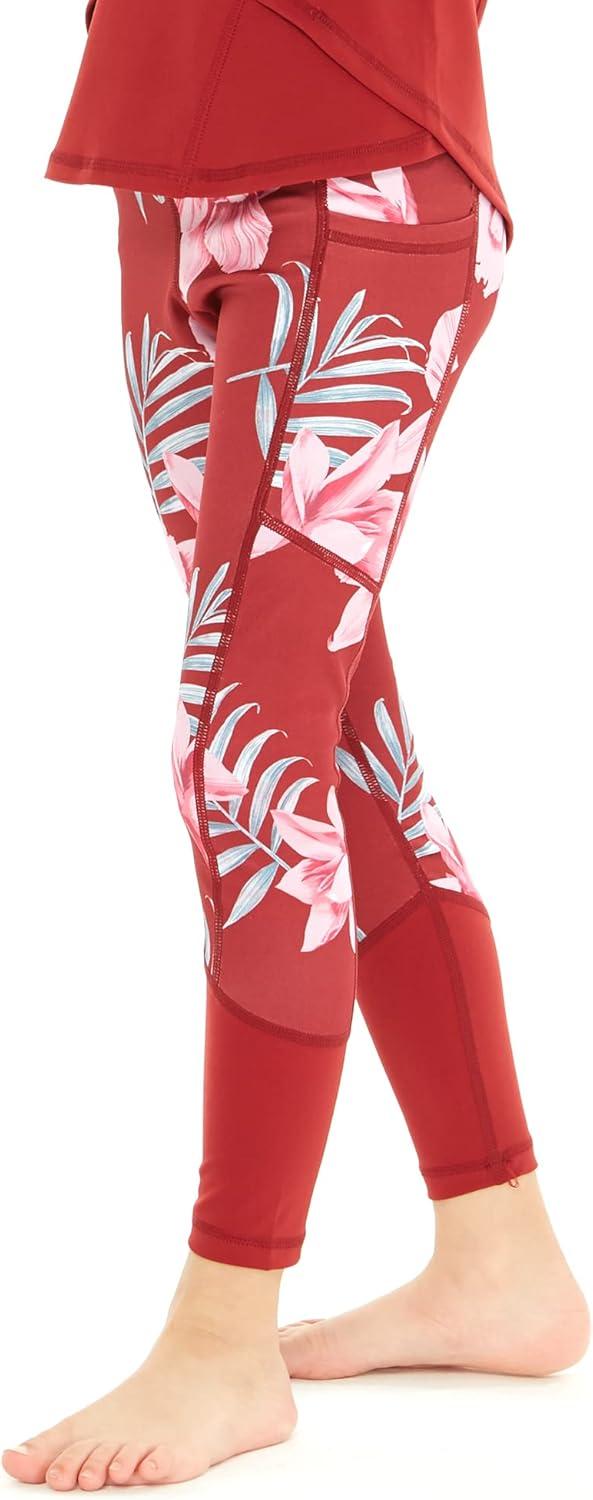 imageMatchable Mother or Daguhter Hawaiian Activewear Set in Lotus and Orchid RedGirl Legging in Lotus and Orchid Red