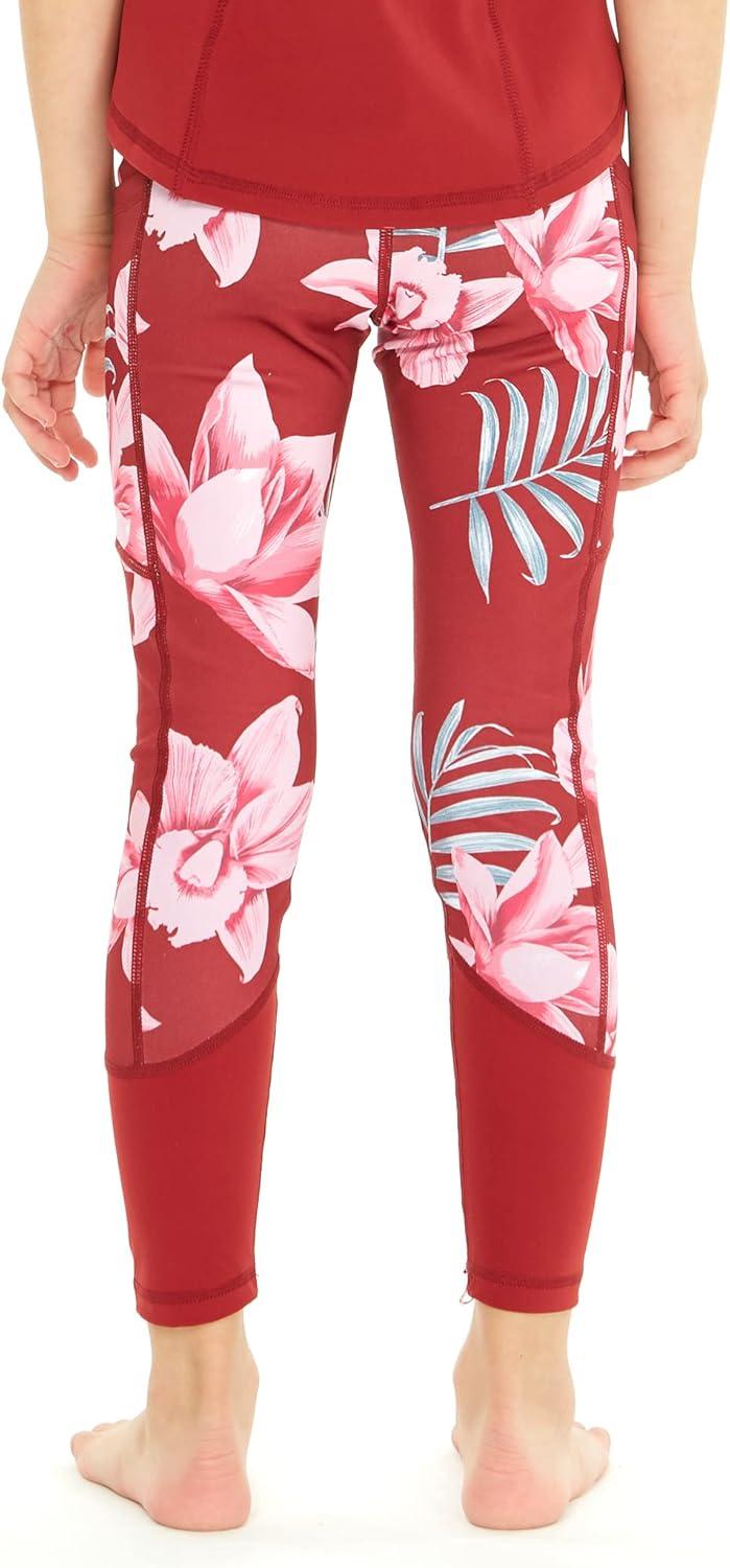 imageMatchable Mother or Daguhter Hawaiian Activewear Set in Lotus and Orchid RedGirl Legging in Lotus and Orchid Red