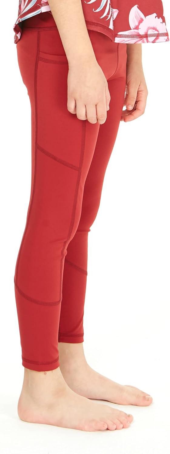 imageMatchable Mother or Daguhter Hawaiian Activewear Set in Lotus and Orchid RedGirl Legging in Solid Red