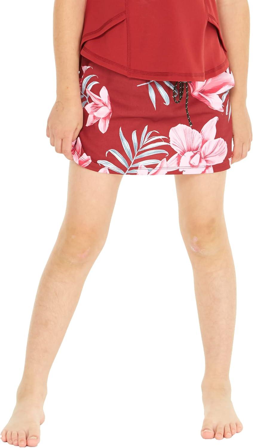 imageMatchable Mother or Daguhter Hawaiian Activewear Set in Lotus and Orchid RedGirl Skorts in Lotus and Orchid Red