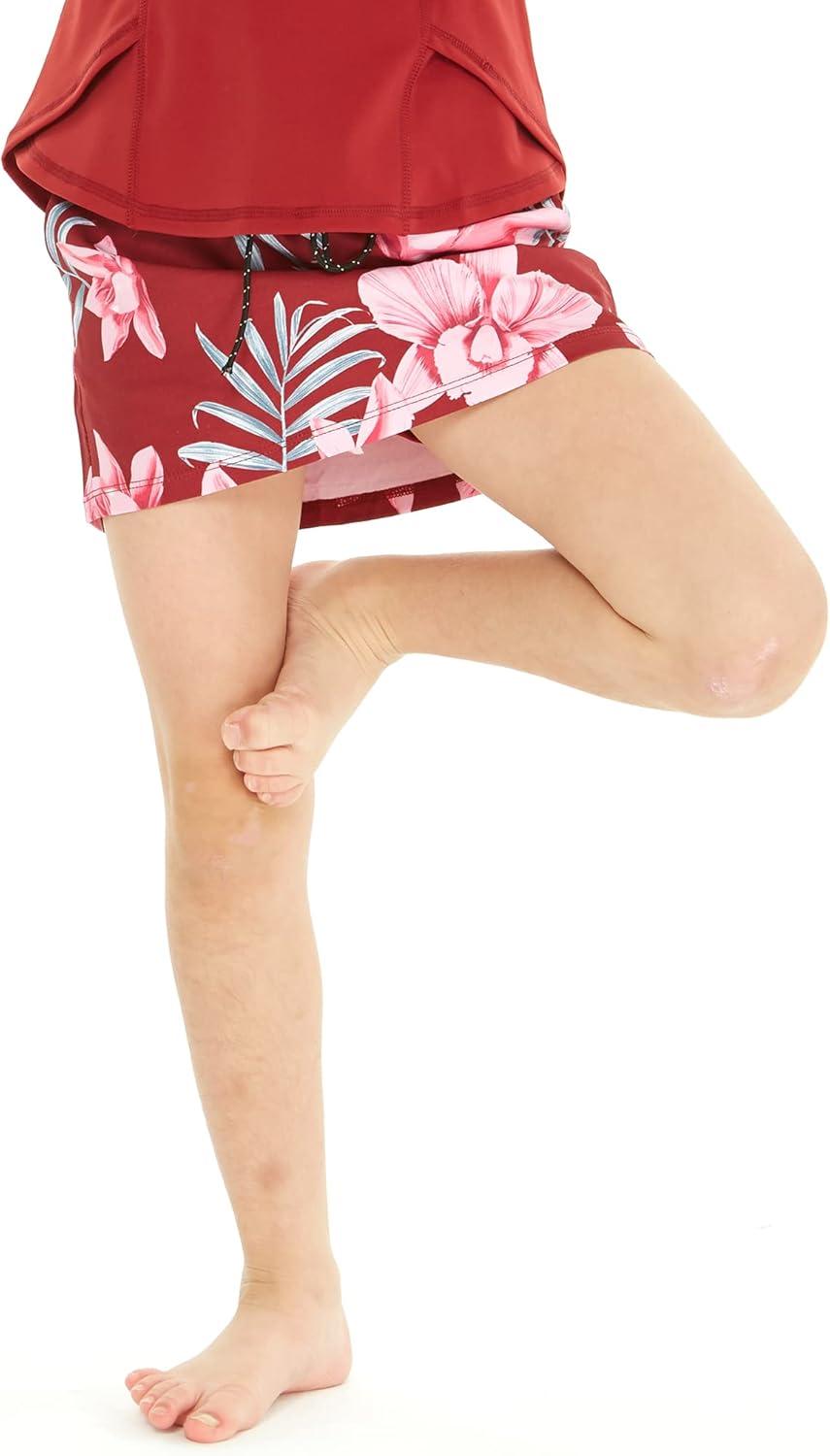 imageMatchable Mother or Daguhter Hawaiian Activewear Set in Lotus and Orchid RedGirl Skorts in Lotus and Orchid Red