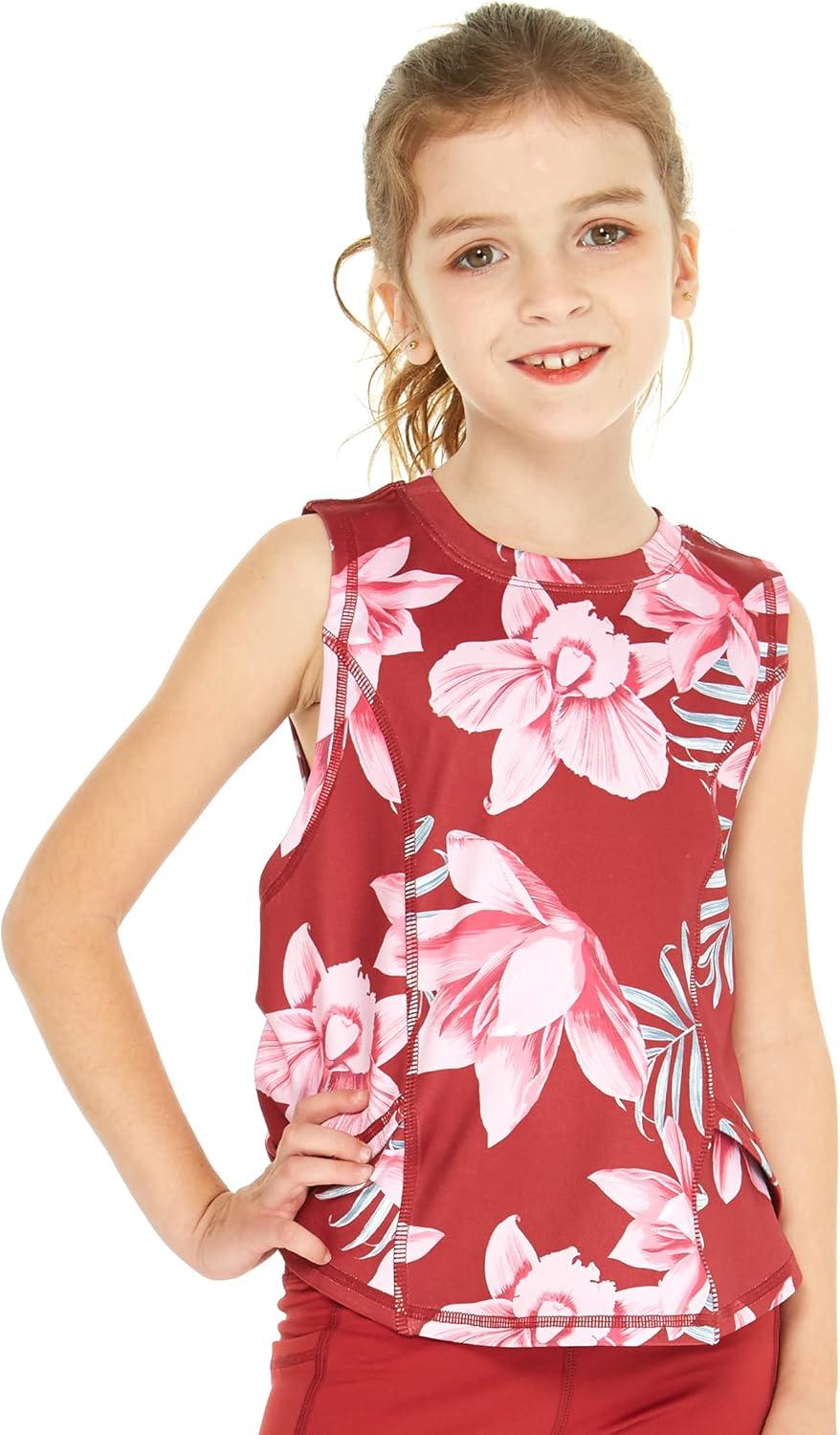 imageMatchable Mother or Daguhter Hawaiian Activewear Set in Lotus and Orchid RedGirl Tank Top in Lotus and Orchid Red