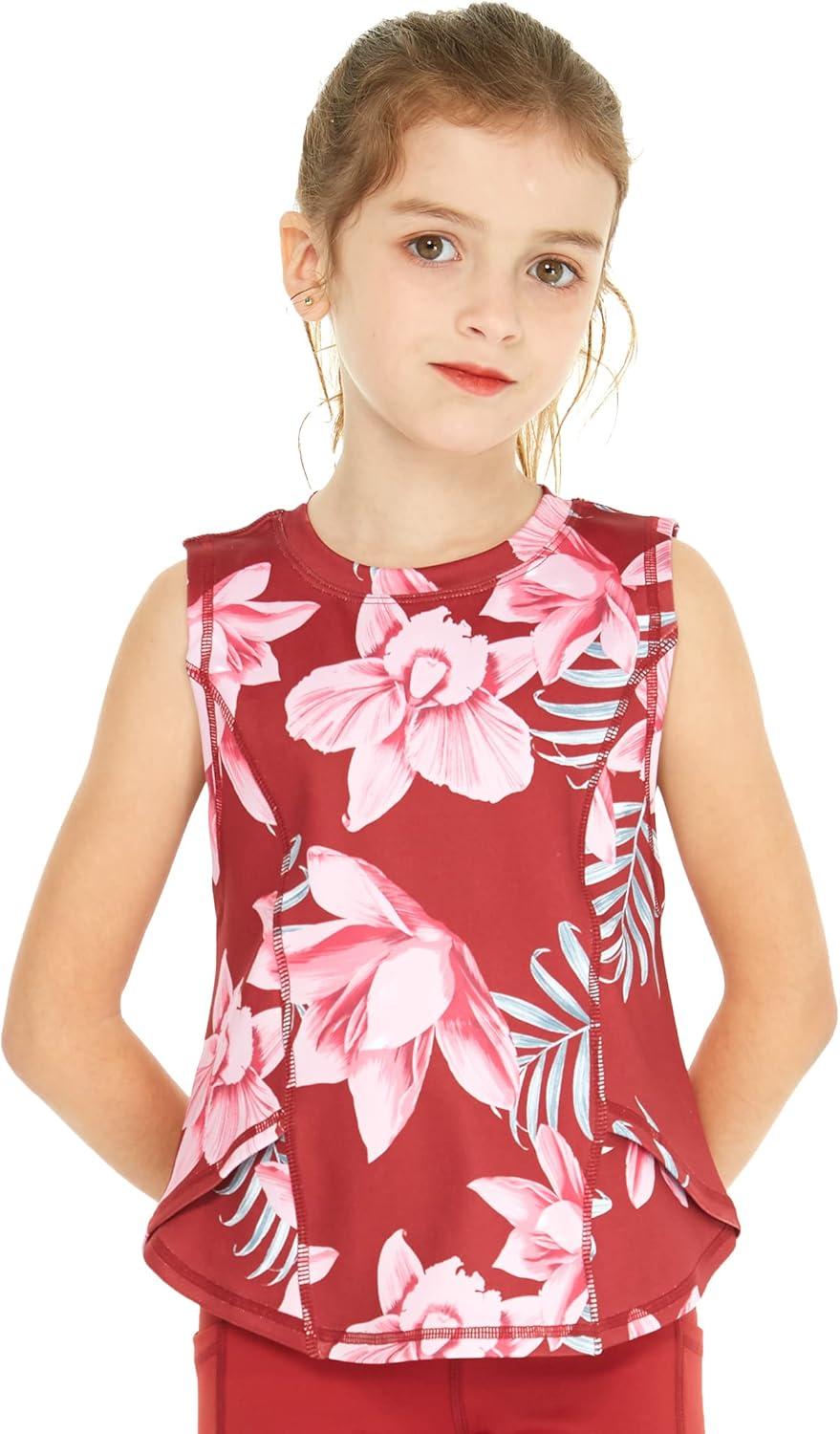 imageMatchable Mother or Daguhter Hawaiian Activewear Set in Lotus and Orchid RedGirl Tank Top in Lotus and Orchid Red