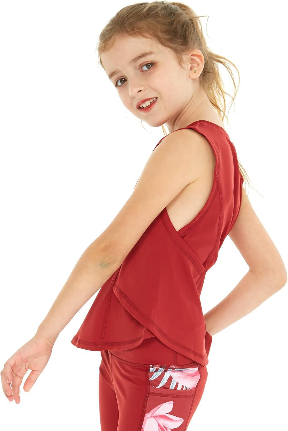 imageMatchable Mother or Daguhter Hawaiian Activewear Set in Lotus and Orchid RedGirl Tank Top in Solid Red