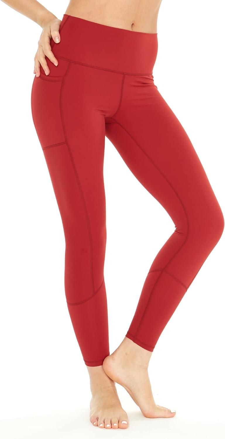 imageMatchable Mother or Daguhter Hawaiian Activewear Set in Lotus and Orchid RedWomen Legging in Solid Red