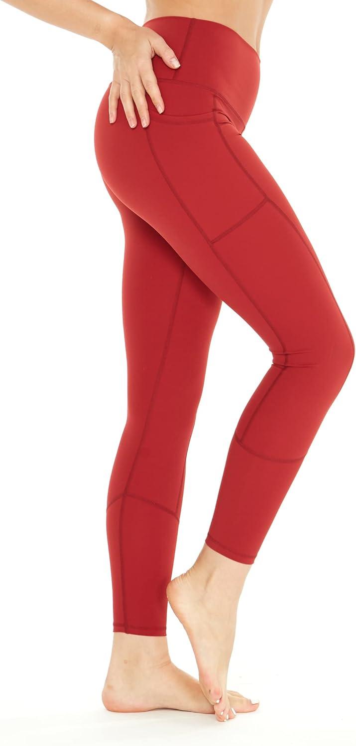 imageMatchable Mother or Daguhter Hawaiian Activewear Set in Lotus and Orchid RedWomen Legging in Solid Red