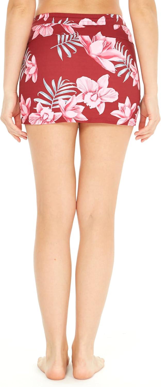 imageMatchable Mother or Daguhter Hawaiian Activewear Set in Lotus and Orchid RedWomen Skorts in Lotus and Orchid Red