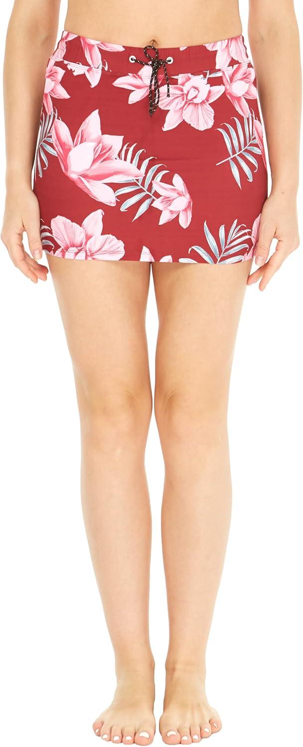 imageMatchable Mother or Daguhter Hawaiian Activewear Set in Lotus and Orchid RedWomen Skorts in Lotus and Orchid Red