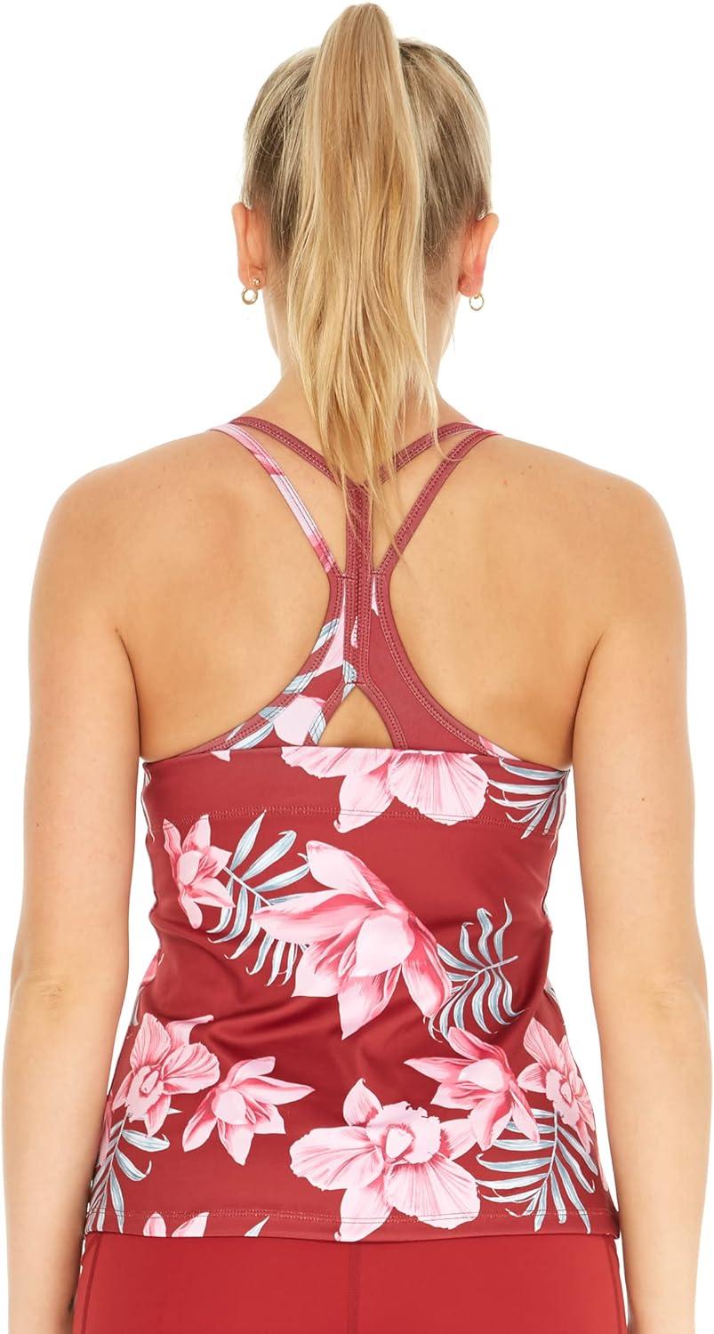 imageMatchable Mother or Daguhter Hawaiian Activewear Set in Lotus and Orchid RedWomen Tank Top in Lotus and Orchid Red
