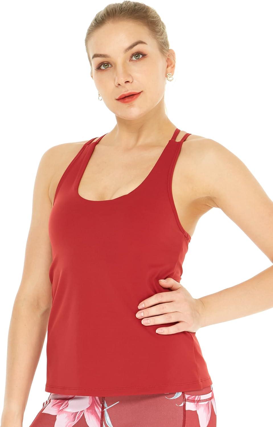 imageMatchable Mother or Daguhter Hawaiian Activewear Set in Lotus and Orchid RedWomen Tank Top in Solid Red