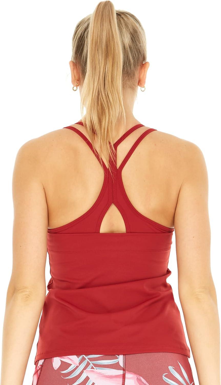 imageMatchable Mother or Daguhter Hawaiian Activewear Set in Lotus and Orchid RedWomen Tank Top in Solid Red